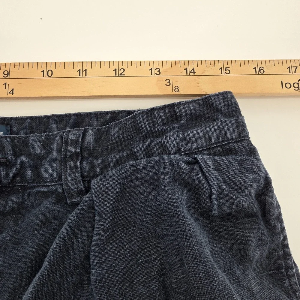 Polo Ralph Lauren 100% Linen Tyler Short Mens 30, Blue Pleated 8